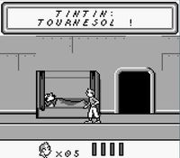 une photo d'Ã©cran de Tintin - Le Temple du Soleil sur Nintendo Game Boy